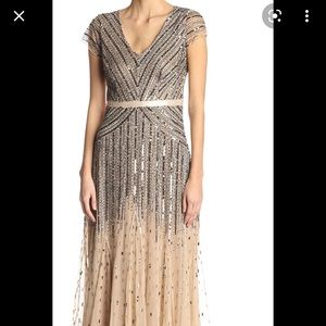 Adrianna papell bridesmaid dress beige